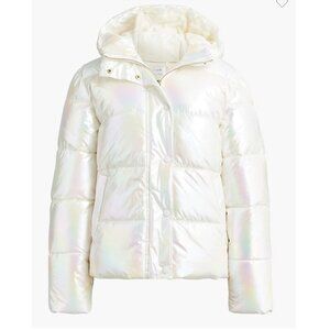J.Crew Womens Shimmer Puffer Jacket Size L BU282